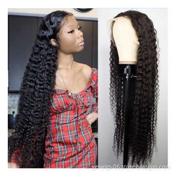 Cheap 150% 180%Density Deep Wave Raw Peruvian Virgin Human Hair 13X4 Lace Front Wig Young Girl Virgin Hair Wig Can Be Customized